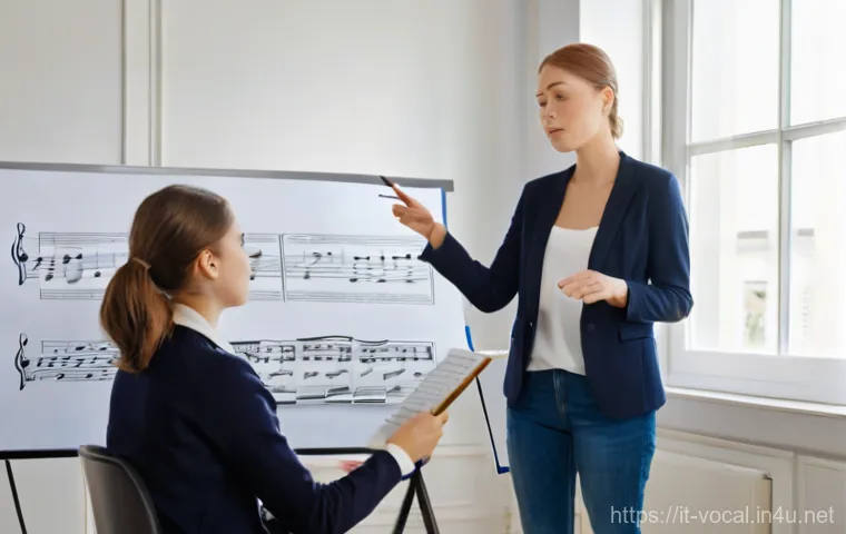 보컬트레이너 이론 시험 - **"The Foundations of Vocal Mastery"**
    A bright, clean music studio with a warm, inviting atmosp...