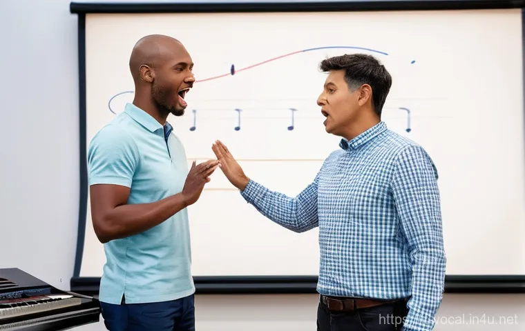 보컬트레이너 이론 시험 - **"The Foundations of Vocal Mastery"**
    A bright, clean music studio with a warm, inviting atmosp...