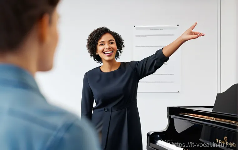 보컬트레이너 자격증 비교 - The Trusted Vocal Coach**
"A professional female vocal coach, appearing to be in her late 30s, with ...
