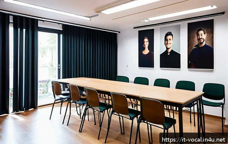 보컬트레이너 학원 운영 - A modern vocal coaching school interior in Italy, bright and welcoming with large windows letting in...